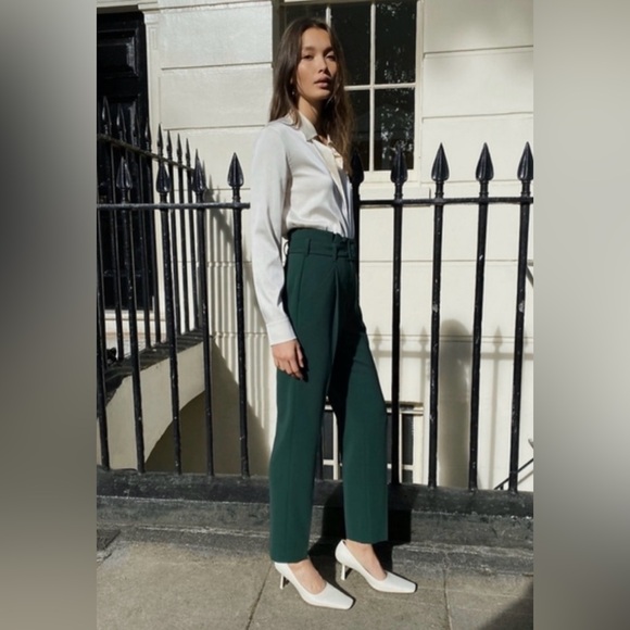 NWT Babaton Encore Pant Scarab Size 8 Belted - Picture 3 of 8